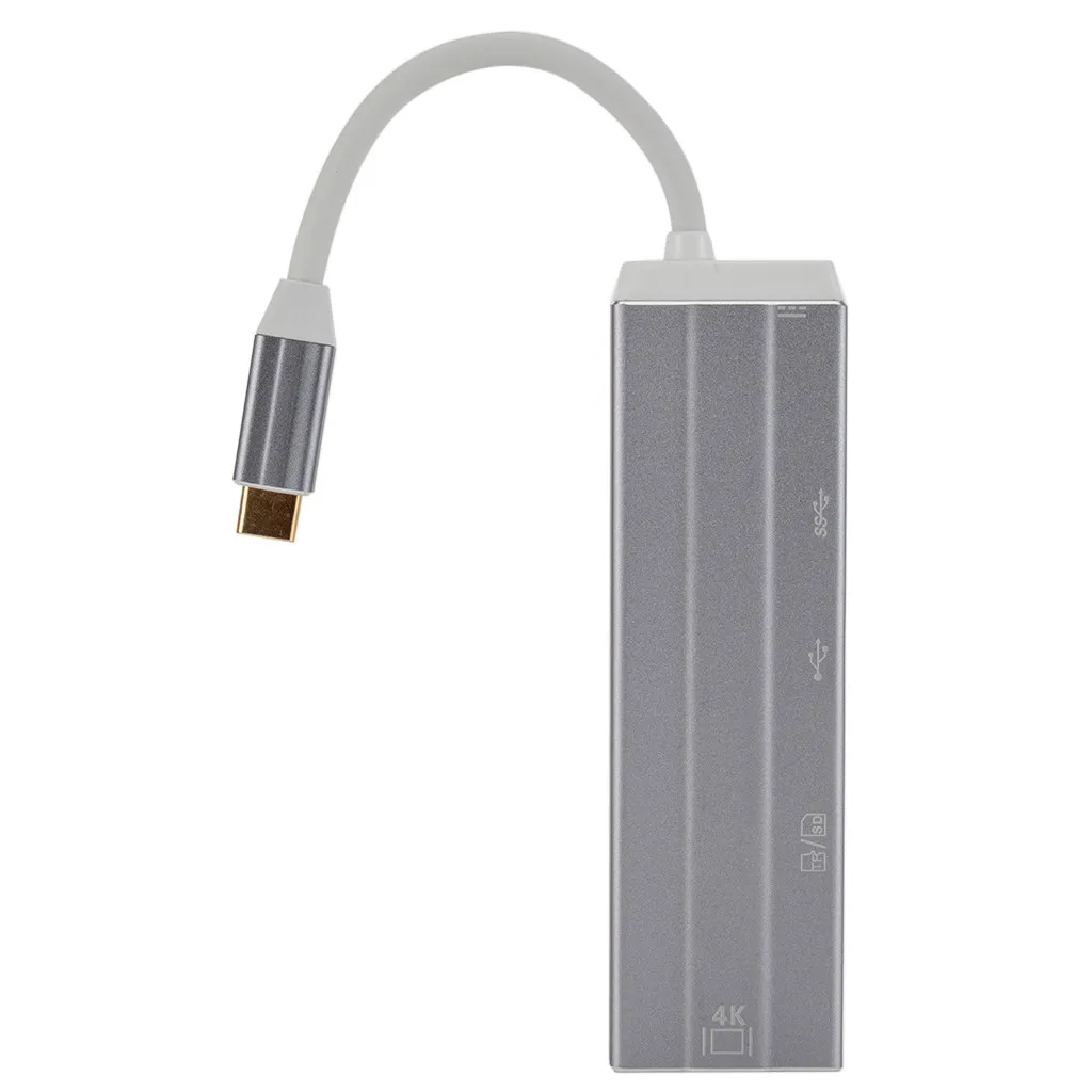 Ouhaobin 6в1 type-C концентратор USB 3,0 адаптер для HDMI 4 K видео PD usb3.0/usb2.0 для чтения SD/TF карты USB порт для ПК