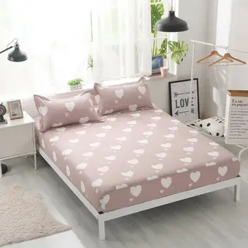 

25Non-slip Elastic Bed Mattress Cover Printing Bed Mattress Set With Pillowcases Polyester Material Elastic Band Sheets Full