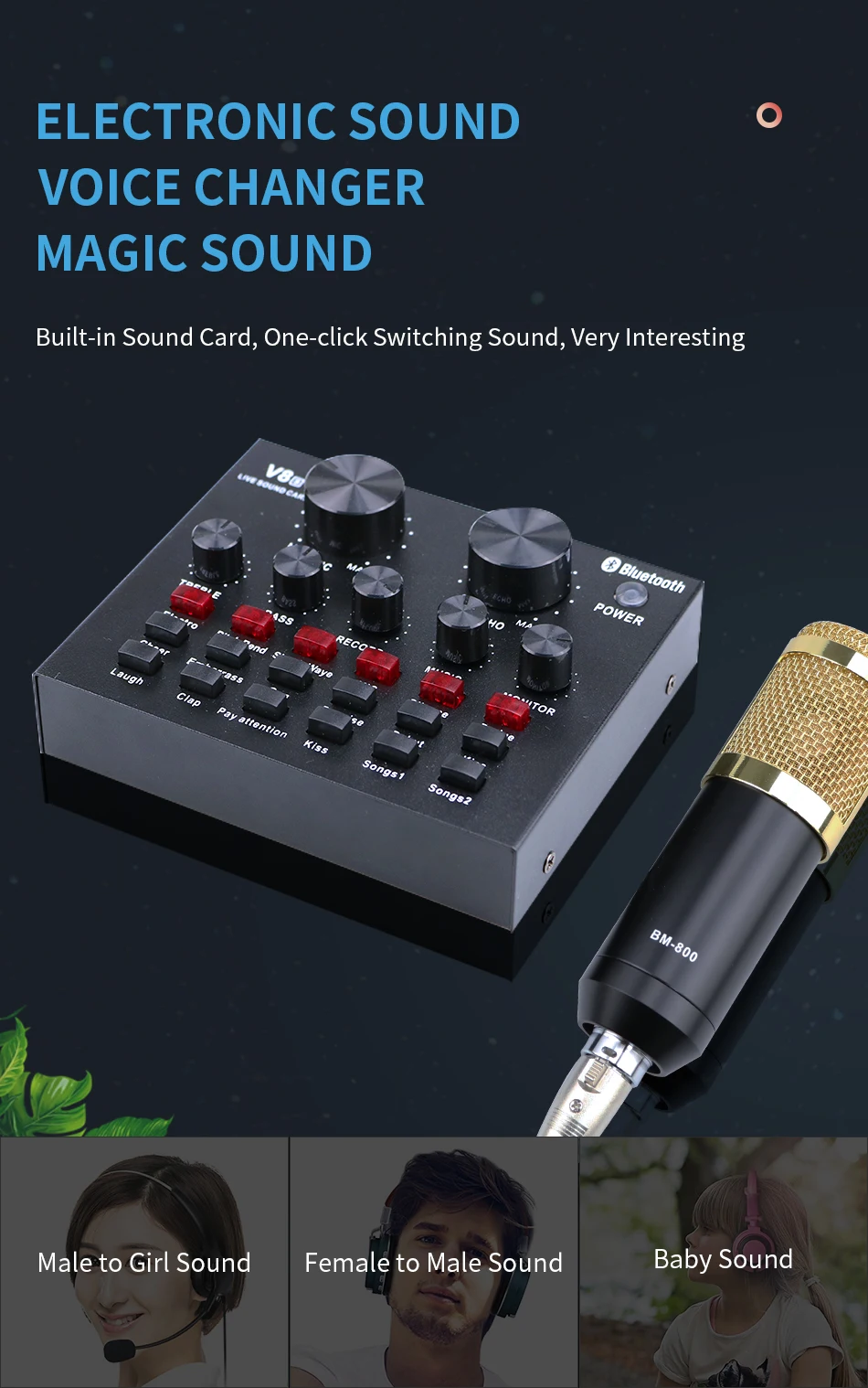 Professional External Sound Card Audio Interface For Computer Recording