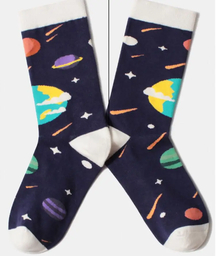 Новые космические носки на осень и зиму; Индивидуальные женские носки с планетой