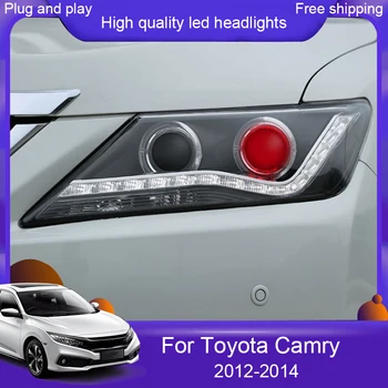 

2PC Car Styling LED Head Lamp for Toyota Camry headlights 2012-2017 Camry led headlight led drl H7 hid Q5 Bi-Xenon Lens low beam