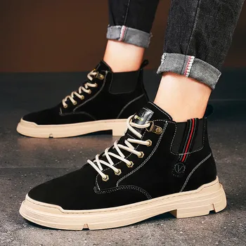 

2020 New autumn and winter Classic Men's Casual Shoes leather high top Martin boots Tenis Masculino Adulto Zapatillas De Hombre