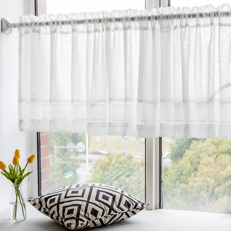 CITYINCITY Half Curtain for kitchen Transparent Sheer Tulle Short door Curtain for barHome Decor  Customized 3
