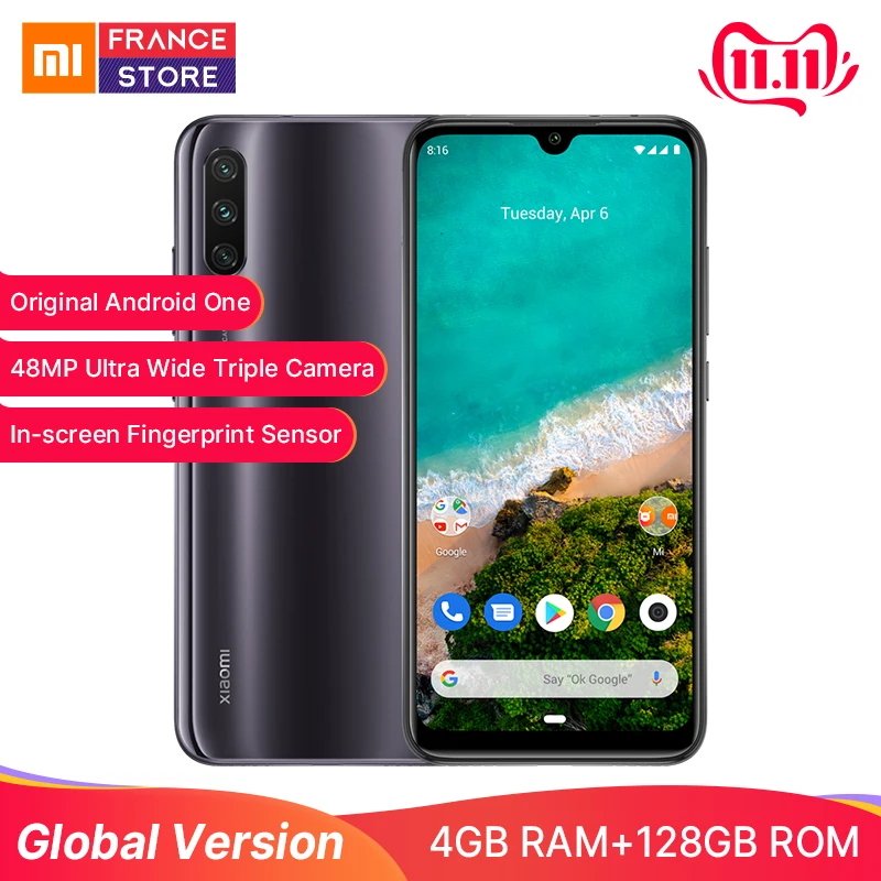 Глобальная версия Xiaomi Mi A3 4 Гб 128 Смартфон Snapdragon 665 Восьмиядерный 6 088 &quotAMOLED 48MP + 32MP