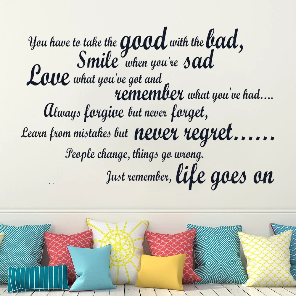 

Wall Decals You Have To Take The Good With The Lad Quote Phrases Stickers Vinyl Bedroom Livingroom Murals Decoration DW20100