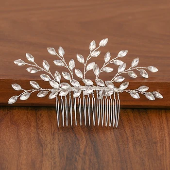 Silver Color Pearl Rhinestone Wedding Hair Combs Hair Accessories For Women Accessories Hair Ornaments Jewelry Bridal Headpiece 6