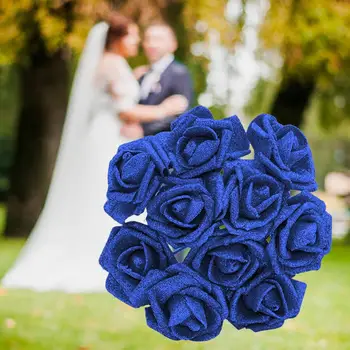 

PE Foam Flower Glitter Foam Rose Artificial Flowers Roses Lightweight Beautifuly 10pcs 6cm Valentine'S Day Gift Box Decorative