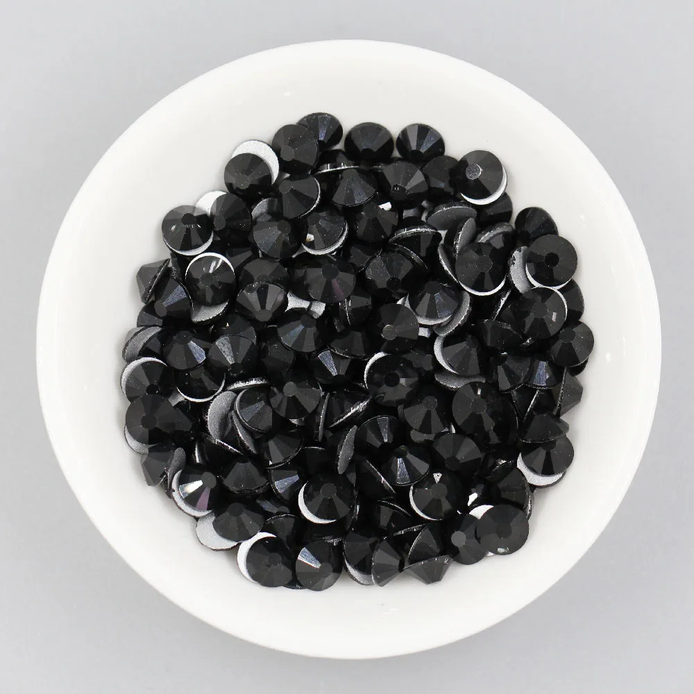 

Black Flatback Glass Rhinestones Applications For Nail/Wedding Dresses SS3-SS30 Glitter Crystal Rhinestone 3D Nail DecorationDIY