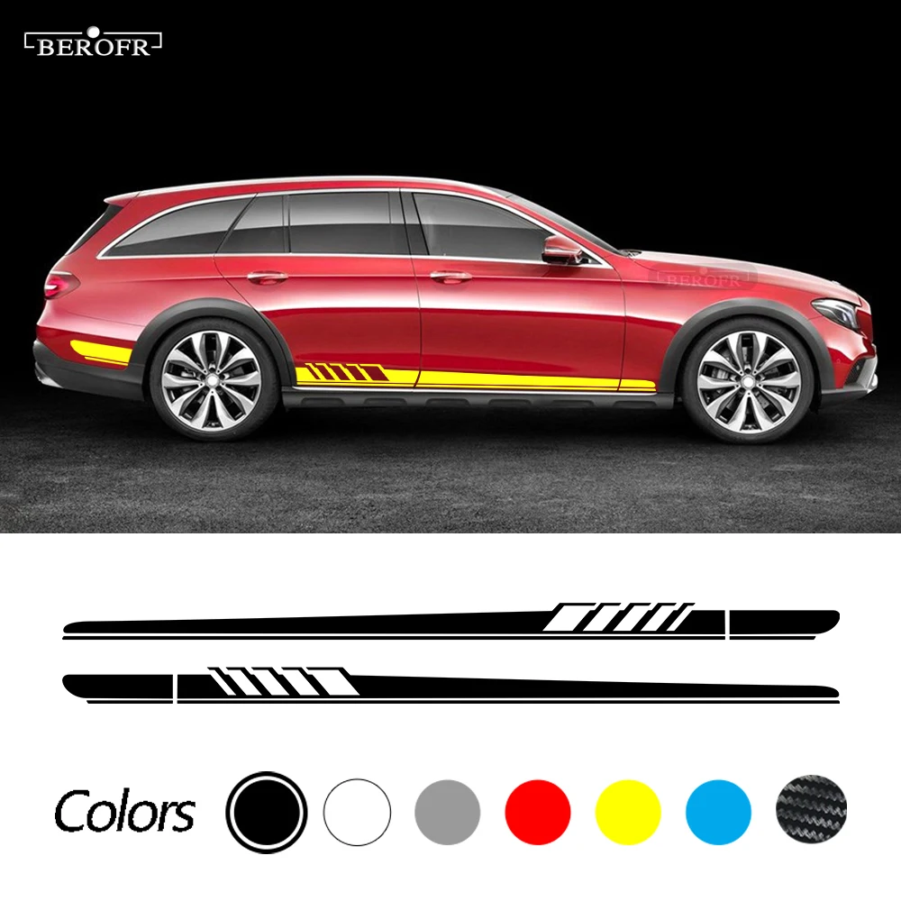 Пара наклеек для автомобиля 1 стиль боковые полосы спортивные наклейки Mercedes Benz W212