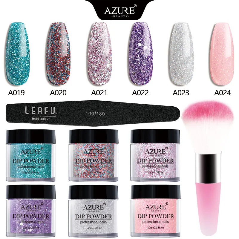 4 Azure beauty, 8 шт./лот, сверкающая пудра, пигмент для ногтей, Пылезащитный Набор, блестящий блеск, пудра, натуральный сухой порошок для ногтей, набор - Цвет: 4