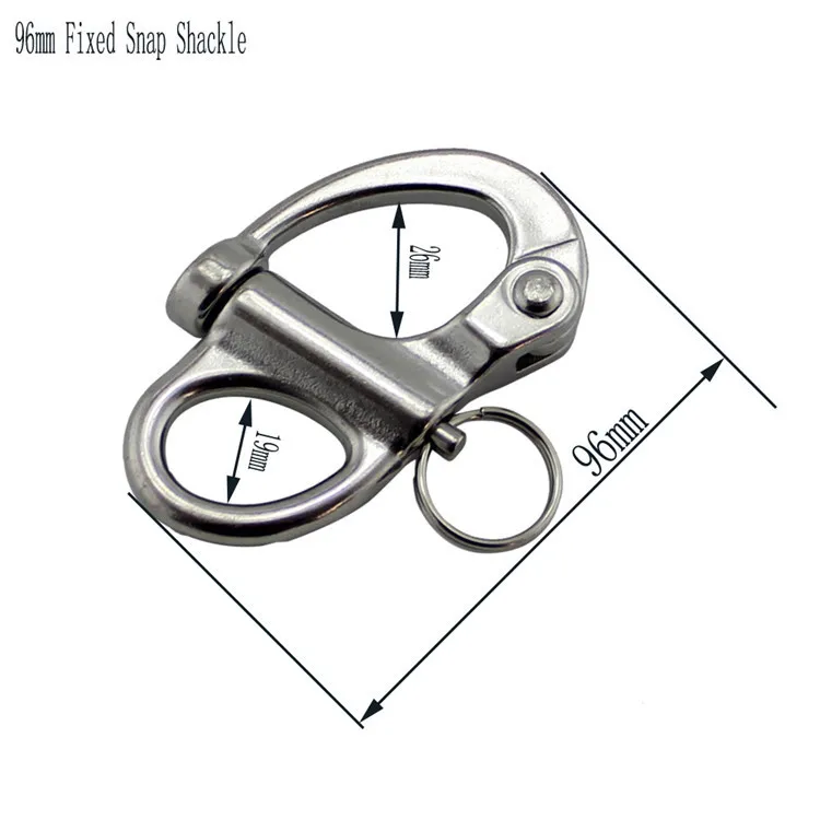 

96mm Stainless Steel Fixed Snap Anchor Shackle Rigging Silver Fixed Eye Bail with Eye Ring for Sailboat