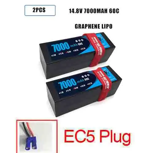 DXF Lipo 4S аккумулятор жесткий чехол 14,8 V 7000mAh 60C 120C AKKU для 1:8 1:10 RC автомобиль E Багги Truggy Грузовик Лодка вертолет Квадрокоптер - Цвет: 2PCS7000HARDEC5