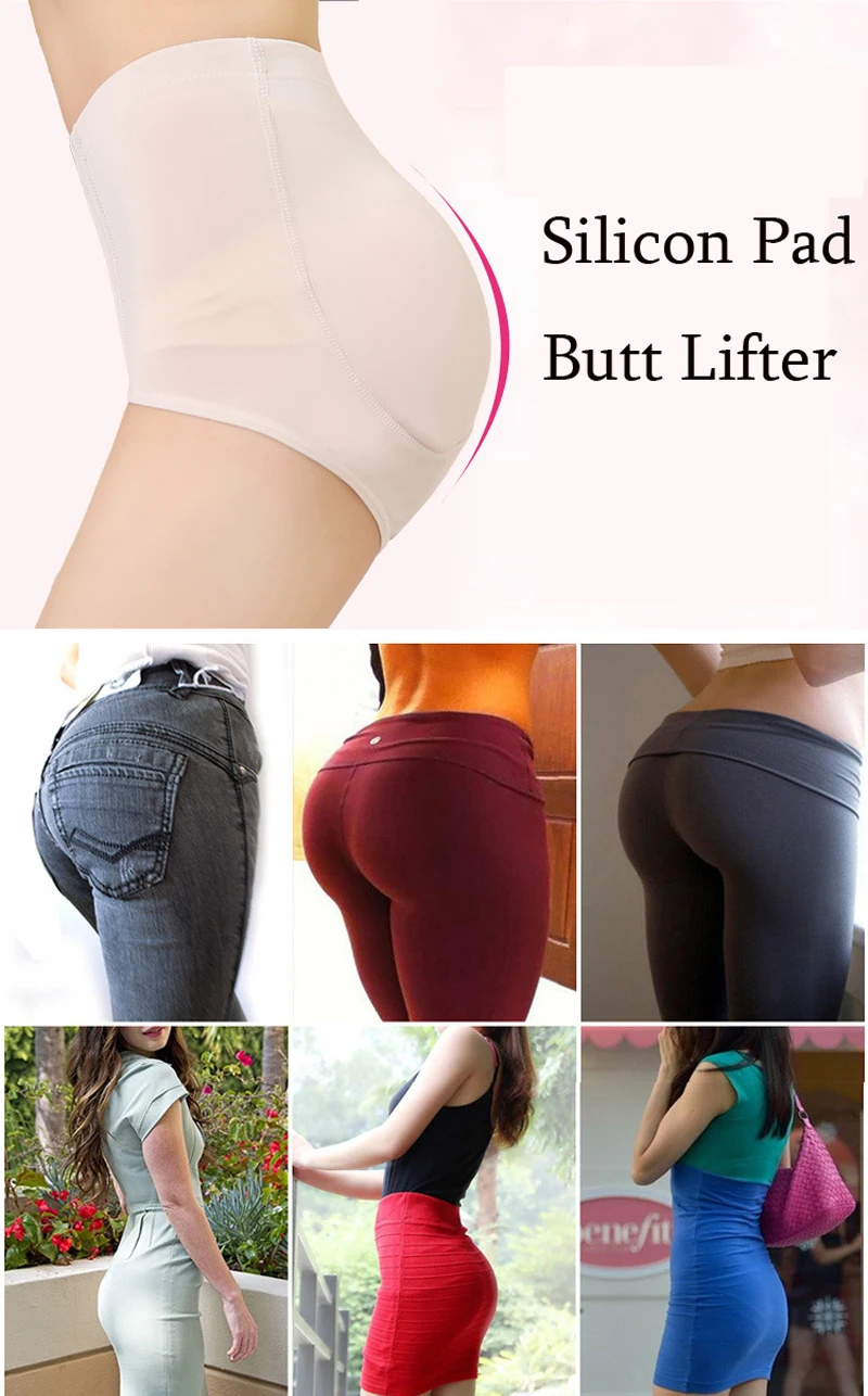 Natral Silicone Pad Enhancer Fake Ass Panty Hip Butt Lifter Underwear Invisible Bottom Shaper Seamless Padded Shapewear Panties spanx shapewear