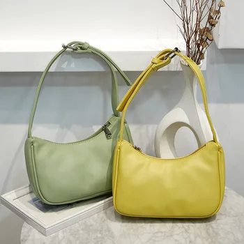 

Retro Baguette small women bag PU Leather women's handbag Casual Solid shoulder crossbody bags High Quality 2020 bolsa feminina