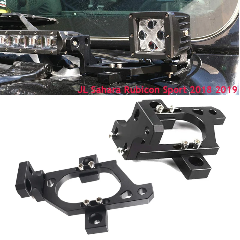

Car Lamp Bracket Black Alloy LED Light Bar Mount Base Suitable for Jeep-Wrangler JL Unlimited JL Sahara Rubicon Sport 2018 2019
