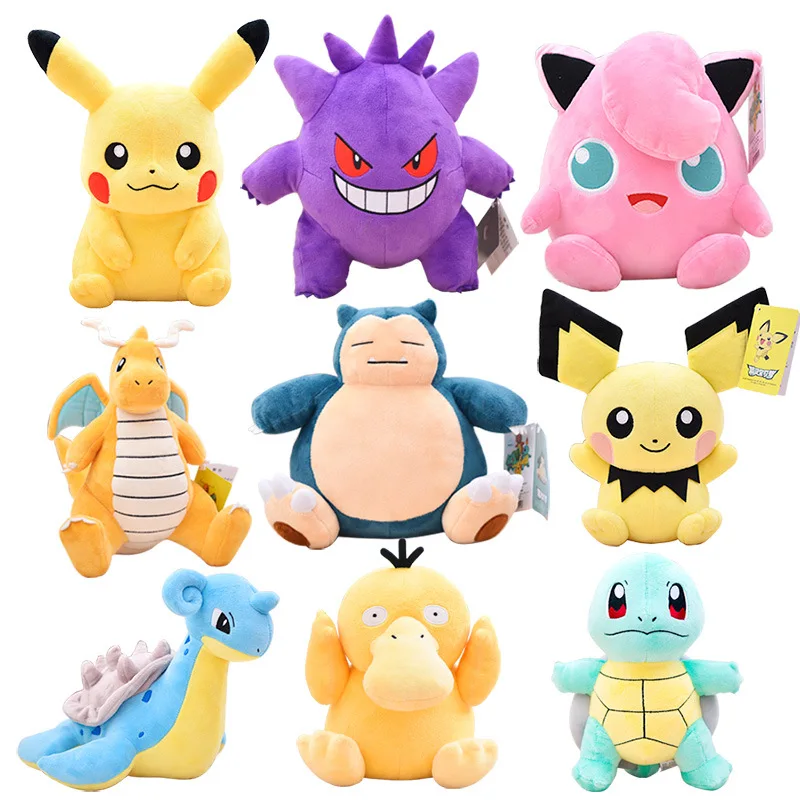 Pokemon figures plush toys 20cm-30cm Kawaii Pikachu Jenny Turtle Cartoon Animal Anime Stuffed Plush Toys Doll Kids Birthday Gift