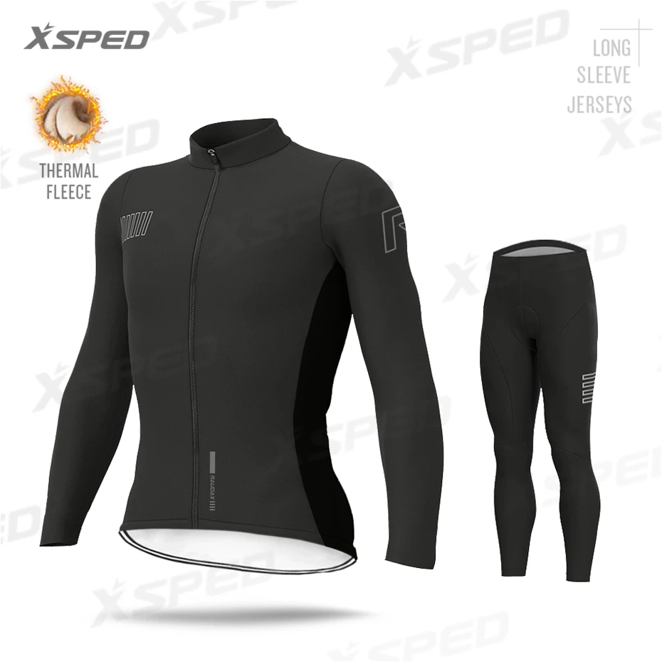 Normal Cycling Set Зимняя одежда для велоспорта с длинным рукавом, комплекты из Джерси, термо-флис, профессиональная команда ALEING, Мужская теплая униформа для MTB, одежда для шоссейного велосипеда, одежда для улицы - Цвет: Normal Cycling Set
