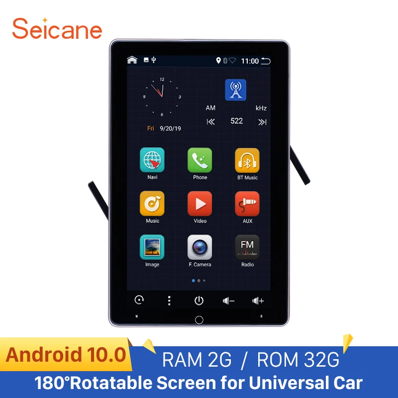 Seicane Универсальный вращающийся на 180 ° экран 9 &quotавтомобильное радио ROM 32 ГБ Android 10
