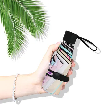 

Mini Small Umbrella Clear Pocket Anti-UV Windproof Three Five Folding Umbrellas Compact Rain Children Parasol Rainproof