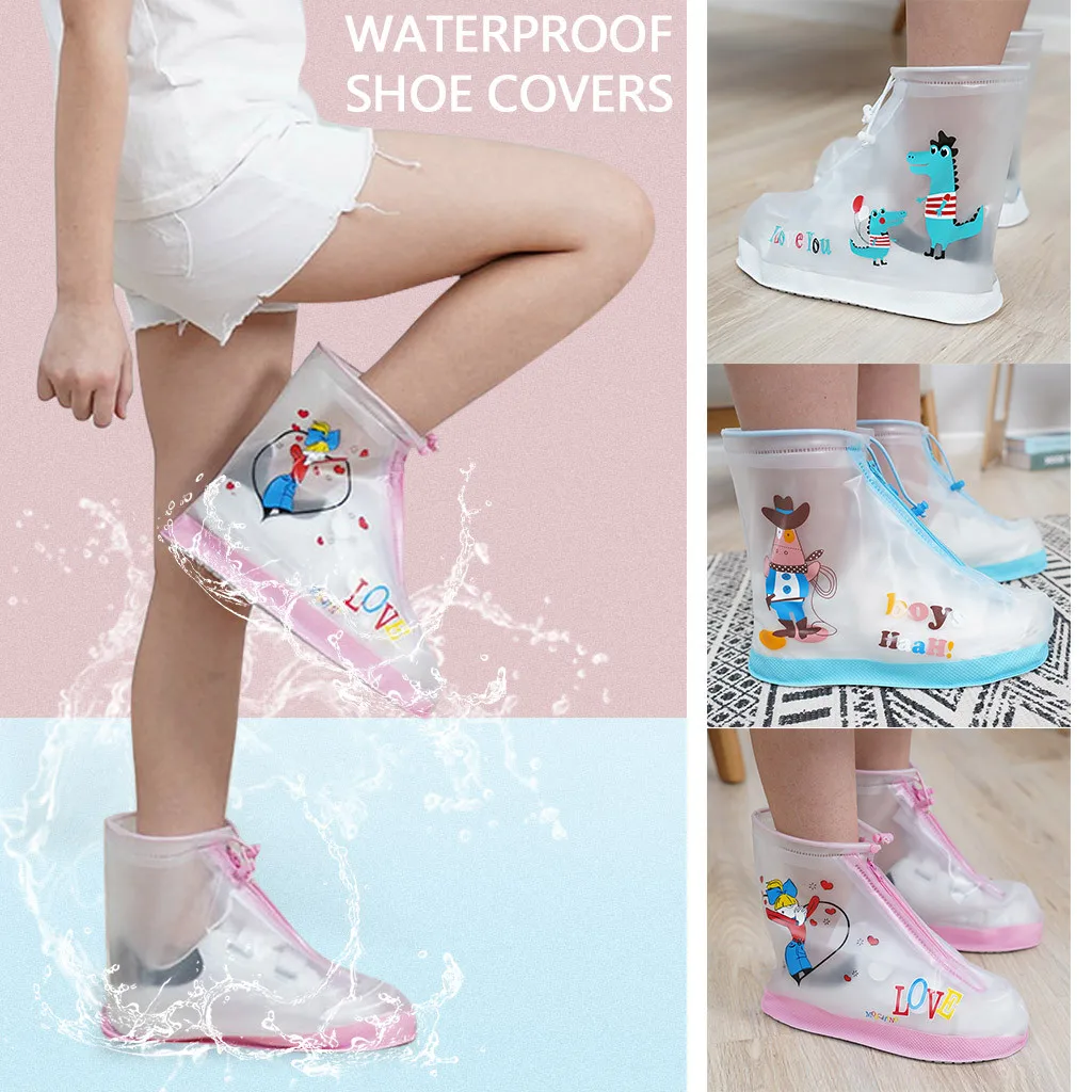 40# Water Boots For Woman Rain Children Non-disposable Protective Thicken Waterproof Carpet Cleaning Shoe Cover |