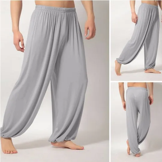 Pantalones de yoga para hombre, ropa de hogar relajada, pantalones informales de Tai Chi para hacer de mañana|Pantalones informales| - AliExpress