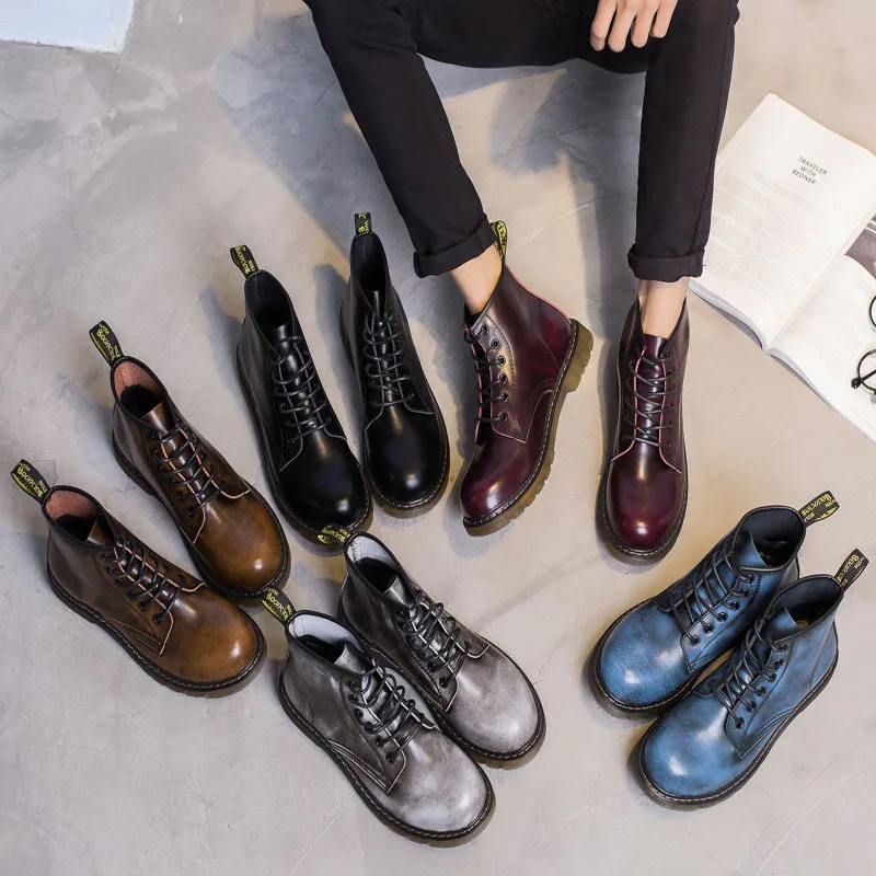 Мужские ботинки из натуральной кожи Doc Martins винтажные классические