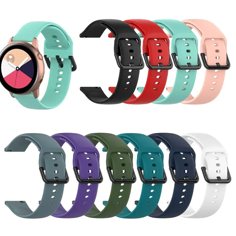 Ремешок силиконовый спортивный для samsung galaxy watch 42 мм R815 S2 classic R732 браслет amazfit BIP / LITE