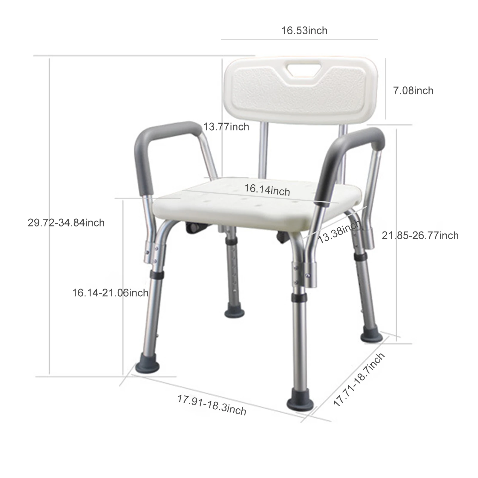 Adjustable Shower Bench Bath Chair Anti-slip Shower Tub Stool Bathroom Furniture Safety Seat for Elderly Pregnant Disabled 4