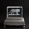 3D Laser Engraved Cube K9 Crystal Tiger Image Sculpture White DIY Souvenir Crafts 3