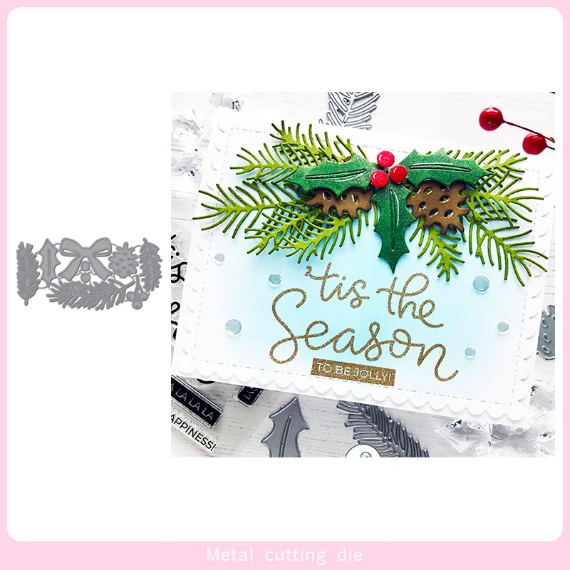 

Christmas pine leaves Metal Cutting Dies for DIY Scrapbooking Photo Album Decorative Embossing Paper Card Crafts Die Cut 2019