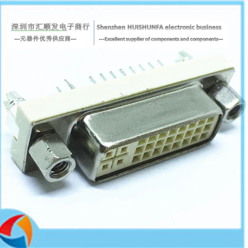 DVI24+5 소켓 직선 솔더 플레이트 유형 암 DVI 수직 180도 커넥터 HD 인터페이스