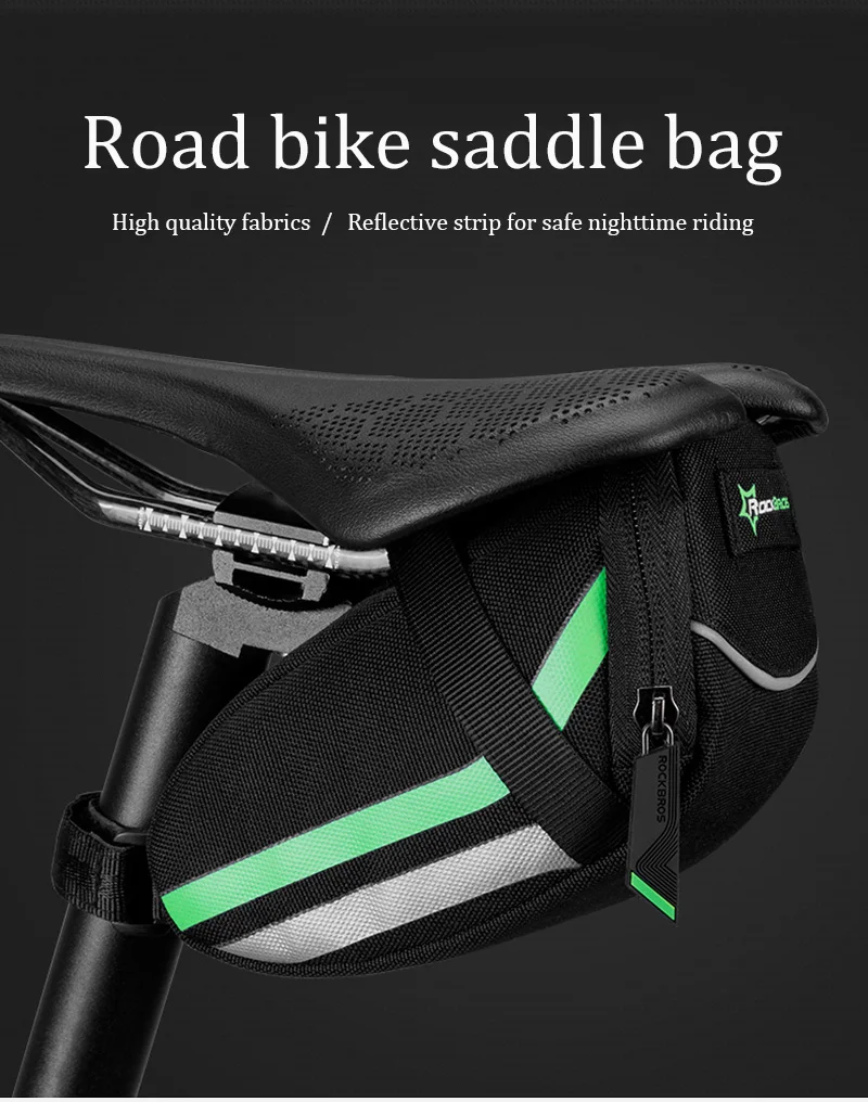 ROCKBROS Rainproof MTB Bicycle Saddle Bags Reflective Mountain Road Bike Tail Bags 4 Colors Outdoor Seat Cycling Accessories