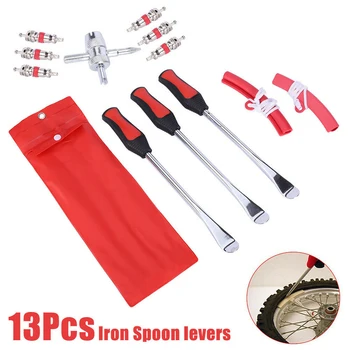 

13pcs Accessories Spoon Lever Portable Repair Iron Motorcycle Bike Tire Changing Set Remover Screwdriver Heavy Duty Car Mounting