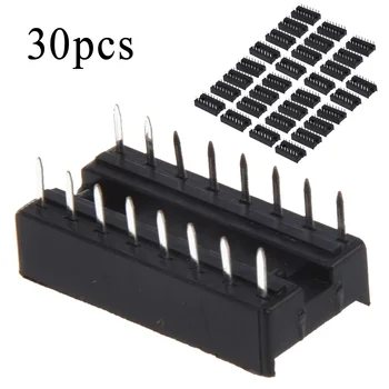 

30pcs Wedlding Adapters Practical Plastic 16-pin 2.54mm DIP IC Socket Solder Welding Adapter Supplies