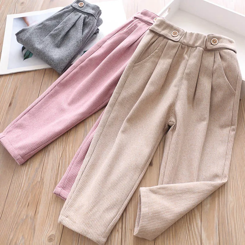 

Autumn and Winter Girls Loose Waist Plaid Pants Children's Pants Wholesale