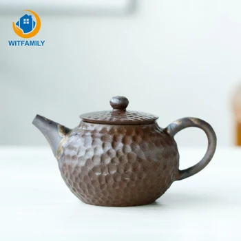

Japanese Teapot Hammered Stoneware Retro Single Pot With Filter Tea Maker Ceramic Kung Fu Tea Set Teapot Kettle Boiling Water