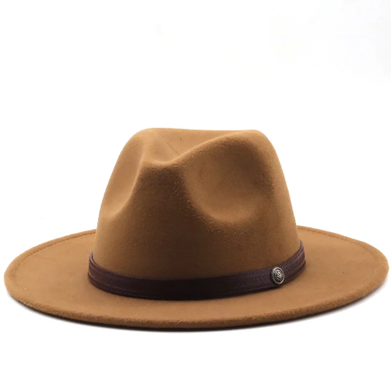 

British New Classic Fedora Hat Men Women Imitation Woolen Winter Felt Hats Fashion Jazz Hat Chapeau Wholesale