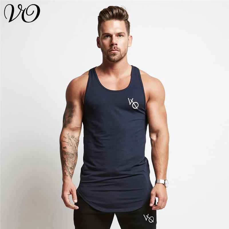 

Summer gyms fashion men's sportswear streetwear casual men's clothing jogger fitness workout cotton men's vest