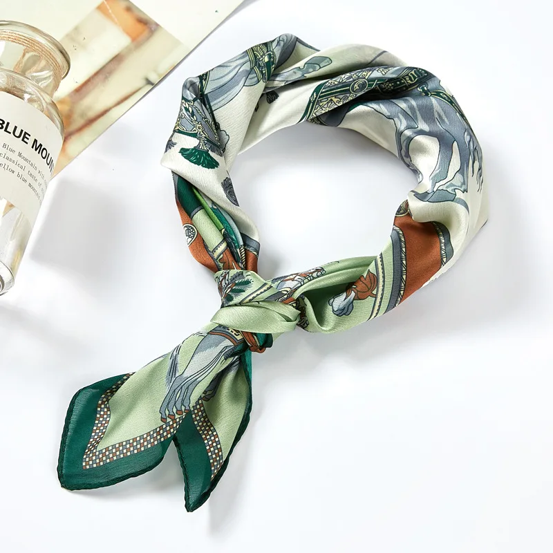 New Women's Small Square Silk Scarf Print Scarves Bandana in Spring and Summer 53*53cm |