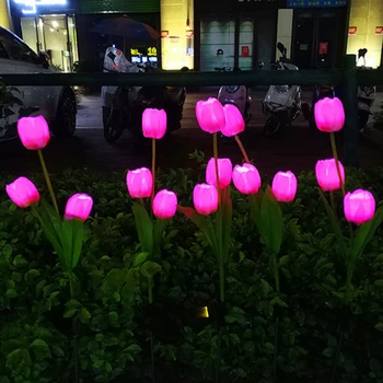 

Garden Outdoor Lawn Courtyard Fairy Lamp 2pcs Flower Solar LED Light Community Garden Road Path Decorative Lighting