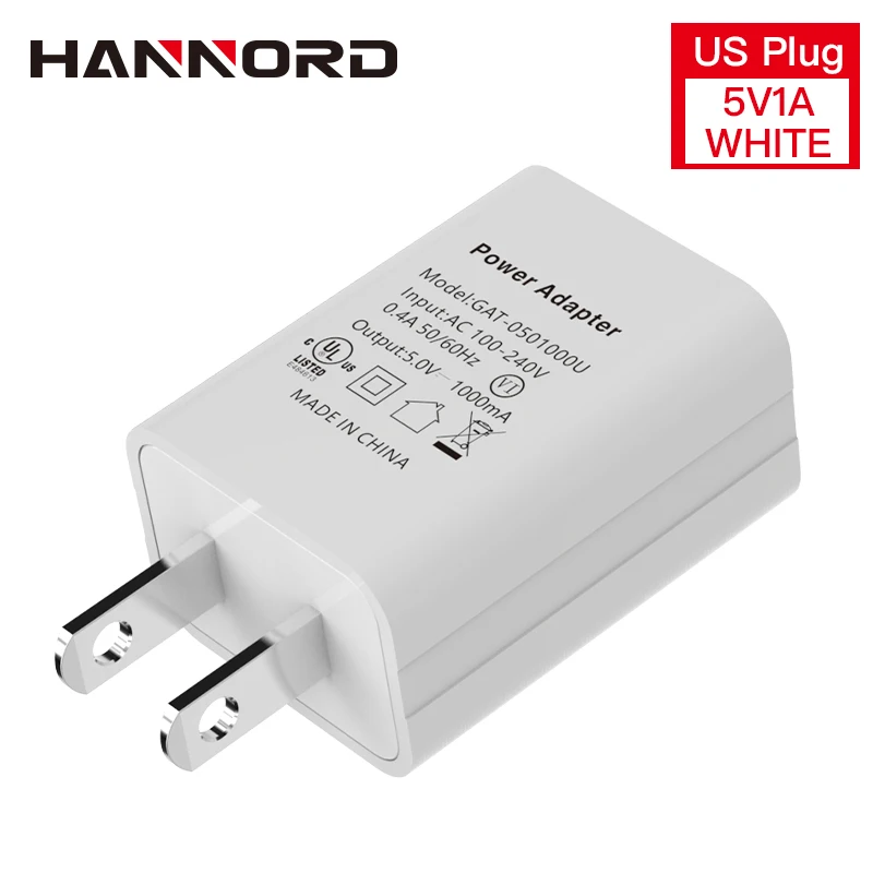 Hannord US 5V2A 5V1A USB зарядное устройство быстрое настенное зарядное устройство адаптер для samsung S9 Xiaomi Mi 8 iPhone X 8 7 iPad зарядное устройство для мобильного телефона - Тип штекера: US-White-5V1A