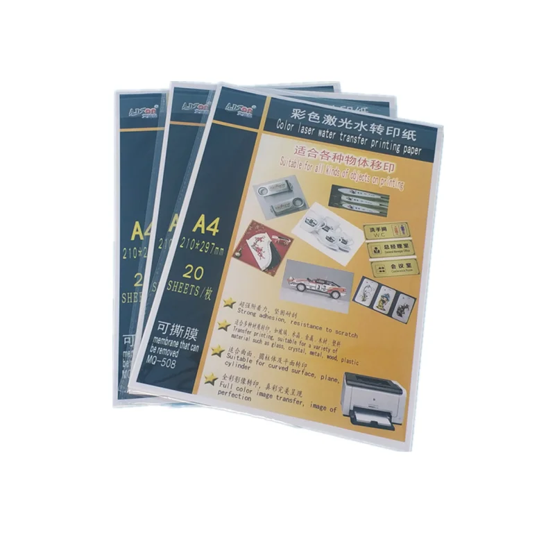 5 Sheets LASER Water Slide Decal Paper CLEAR A4