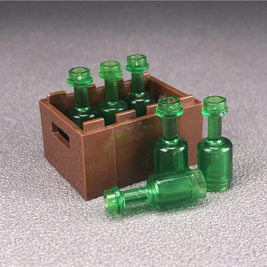 Legoings City Bar KTV Scene Building Block Wine Bottle Wine Glass Clay Pot Cart Long Table MOC Accessories Brick Kids DIY Toys (9)