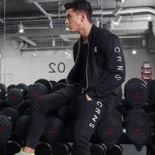 Мышцы Фитнес братья осень и зима тонкий мужской Спортивный Повседневный Бег упражнения молния кардиган пальто