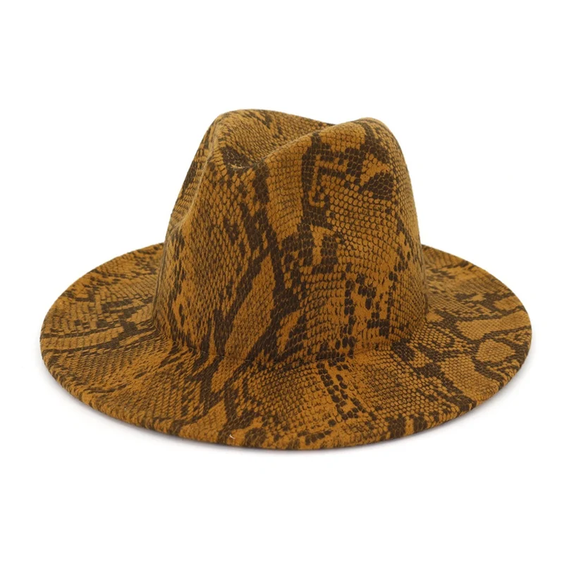 Змеиный узор с широкими полями Мода Tide Jazz Hat Повседневная Tide осень зима индивидуальная женская шапка для взрослых