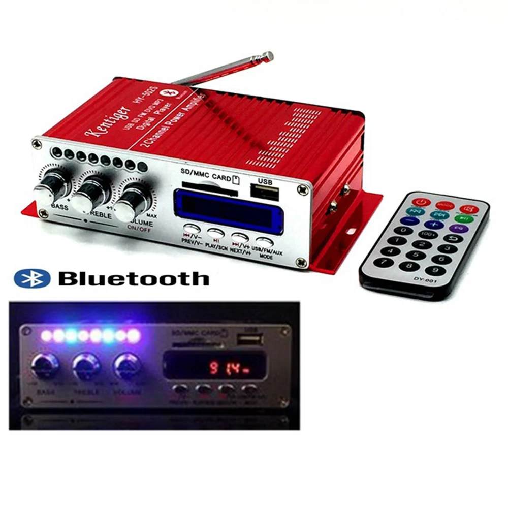Мощность стерео HY-502S 40 Вт мини-усилитель Bluetooth USB SD FM радио адаптер питания аудио усилитель для автомобилей 1 шт