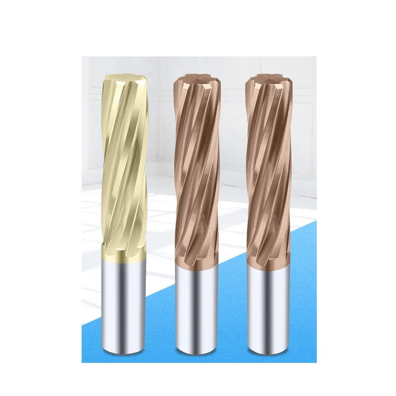 OYYU Carbide Spiral Flutes Reamer H7 3mm to 12.5mm Straight Shanks Machine Coated Tungsten Steel Reamers 1pcs 4
