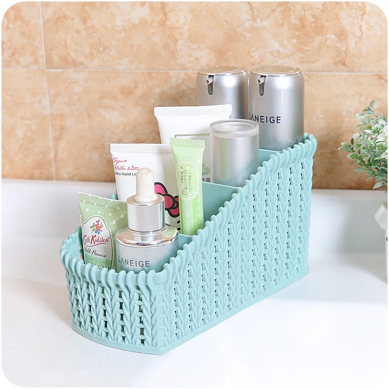 

Desktop Sundries Storage Box Makeup Organizer For Cosmetic Make Up Brush Storage Case Home Office Plastic Bathroom Storage Box