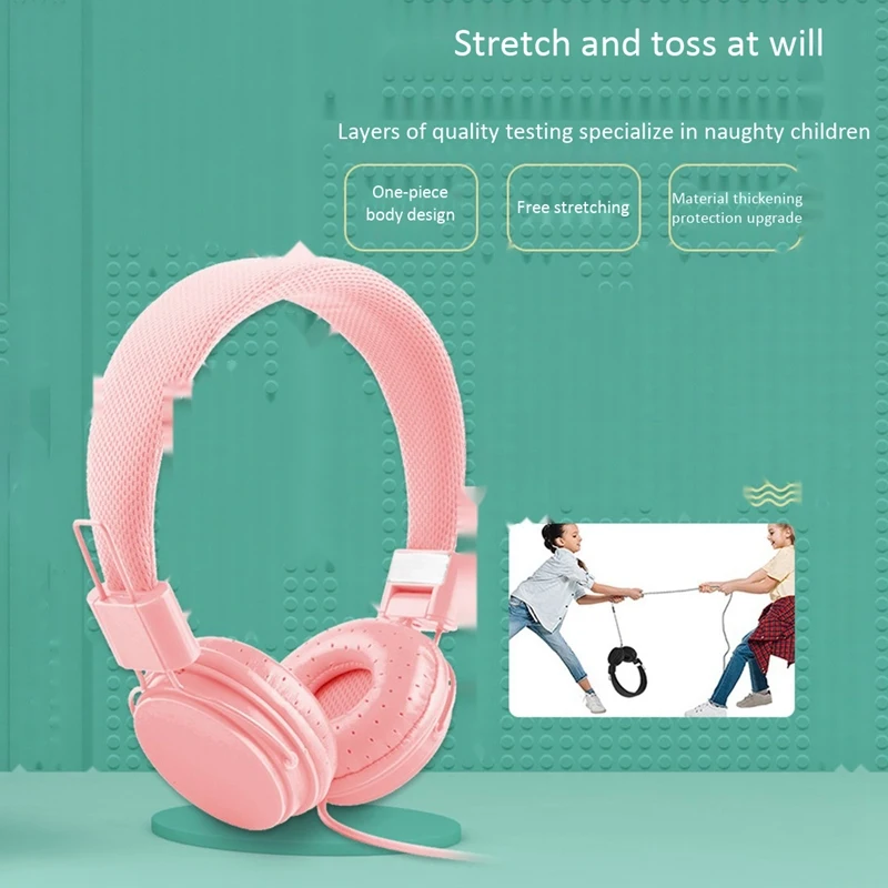 Childrens Foldable Headset 3 5mm Jack Compatible with iPad Mobile Computer MP3 4 Kindle Microphone Wired Headset