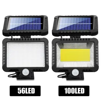 

Wall Lamp Wall Light Spotlight Durable Bright Motion Sensor COB Solar Powered 56led/100led White Energy Saving Garden PIR